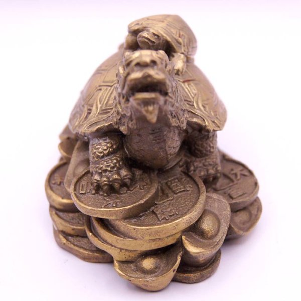 画像2: 銅製 龍亀 ロングイ 置物 中サイズ 229B226 1個 (2)