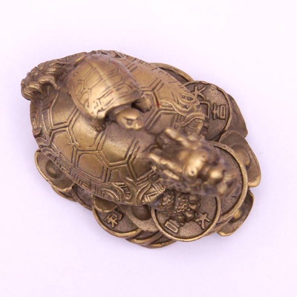 画像3: 銅製 龍亀 ロングイ 置物 中サイズ 229B226 1個 (3)