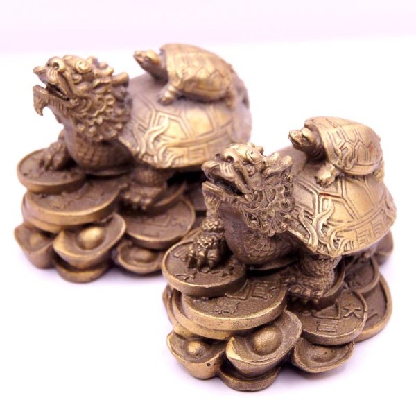 画像4: 銅製 龍亀 ロングイ 置物 中サイズ 229B226 1個 (4)