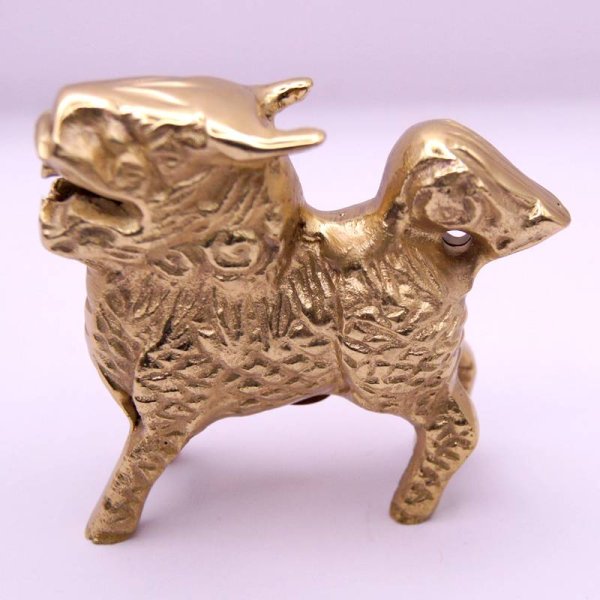画像2: 真鍮製 招財 麒麟 置物 3寸 2212075 1個 (2)