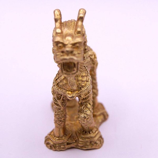 画像4: 真鍮製 招財 麒麟 ペア 置物 2寸 2212074  2個セット (4)