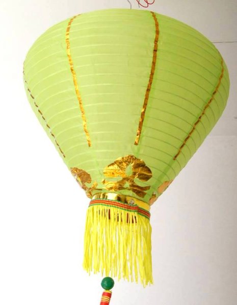 画像2: 12寸 吉祥 カラー ダイヤ型 堤灯 ランタン 黄緑色 216C0812-YG   1個 (2)