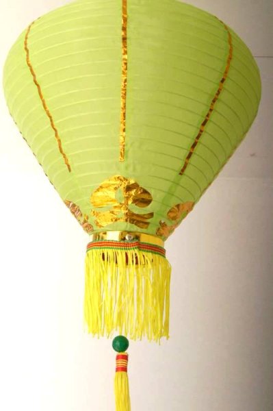 画像3: 12寸 吉祥 カラー ダイヤ型 堤灯 ランタン 黄緑色 216C0812-YG   1個 (3)