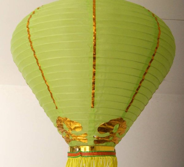 画像5: 12寸 吉祥 カラー ダイヤ型 堤灯 ランタン 黄緑色 216C0812-YG   1個 (5)