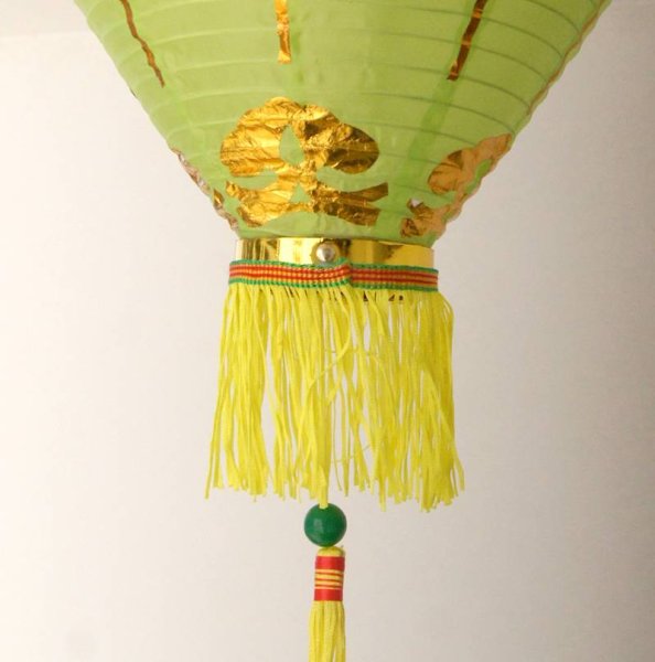 画像6: 12寸 吉祥 カラー ダイヤ型 堤灯 ランタン 黄緑色 216C0812-YG   1個 (6)