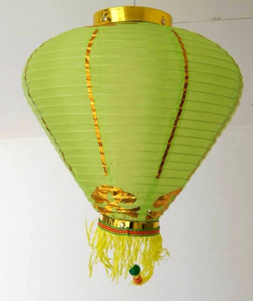 画像8: 12寸 吉祥 カラー ダイヤ型 堤灯 ランタン 黄緑色 216C0812-YG   1個 (8)