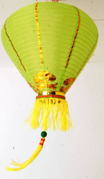 画像10: 12寸 吉祥 カラー ダイヤ型 堤灯 ランタン 黄緑色 216C0812-YG   1個 (10)