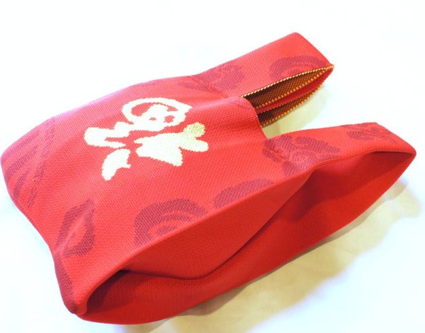 画像3: 中華 福文字 赤 ニットトートバッグ 225SP9-3 (3)