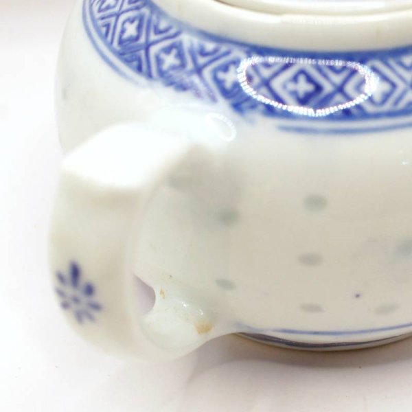 画像5: 景徳鎮 青ホタル焼き 柿 急須  中サイズ (5)