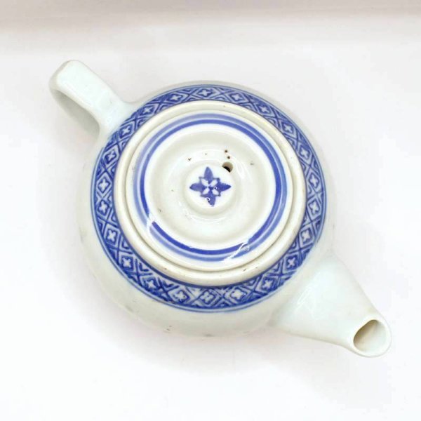 画像6: 景徳鎮 青ホタル焼き 柿 急須  中サイズ (6)