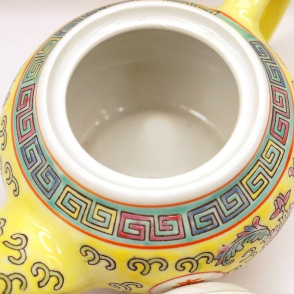 画像4: 景徳鎮 黄洋連 粉彩 急須  中サイズ (4)