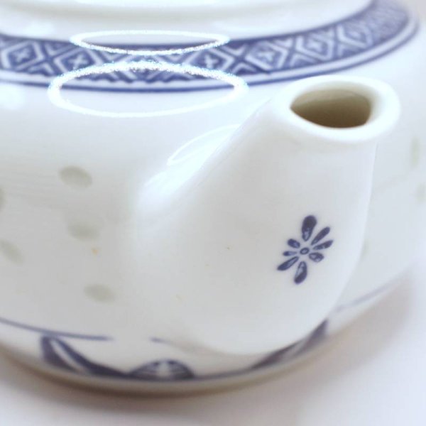 画像5: 景徳鎮 青ホタル焼き 柿 急須  特大サイズ (5)