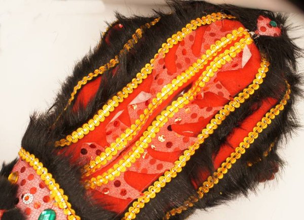 画像4: 横浜中華街 獅子舞 ティッシュケース カバー 黒色 221XL004-bk (4)