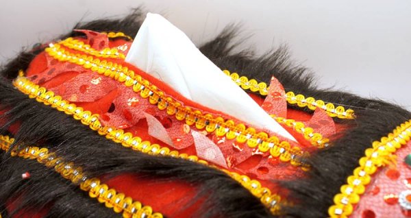 画像5: 横浜中華街 獅子舞 ティッシュケース カバー 黒色 221XL004-bk (5)