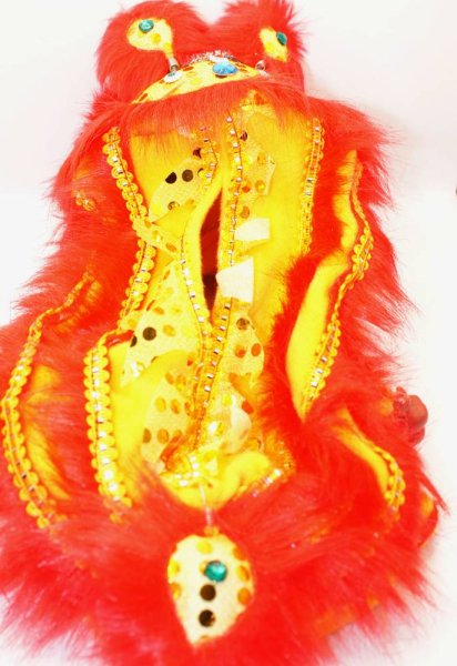 画像3: 横浜中華街 獅子舞 ティッシュケース カバー 赤色 221XL004-rd (3)