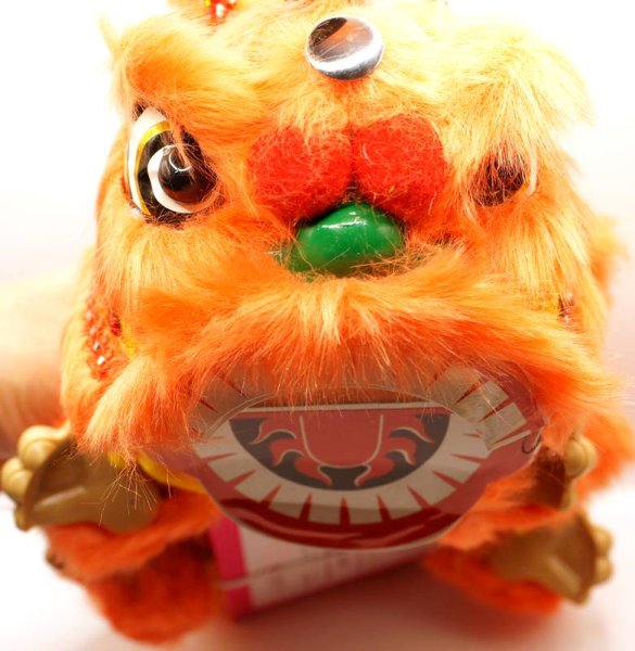 画像2: 横浜中華街 獅子舞 ティッシュケース カバー 橙色 221XL004-og (2)