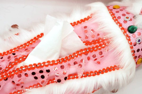 画像3: 横浜中華街 獅子舞 ティッシュケース カバー 白色 221XL004-wh (3)