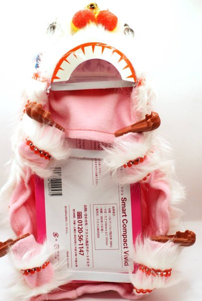 画像4: 横浜中華街 獅子舞 ティッシュケース カバー 白色 221XL004-wh (4)