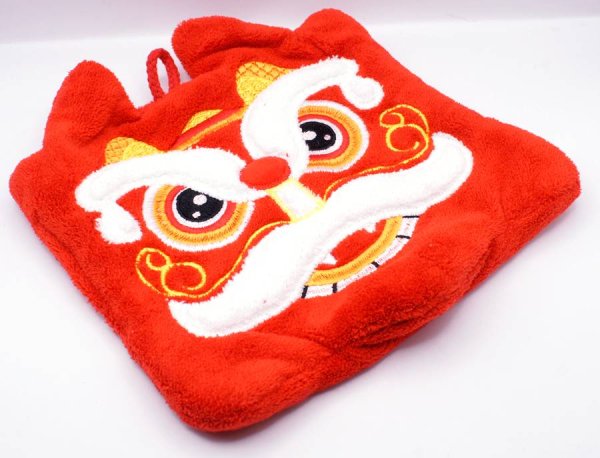 画像2: 獅子舞頭 ハンカチタオル 鍋敷き にも応用可 257H04 (2)