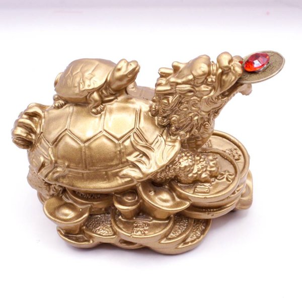 画像2: 樹脂製 金龍亀 ロングイ 置物 2404003 (2)