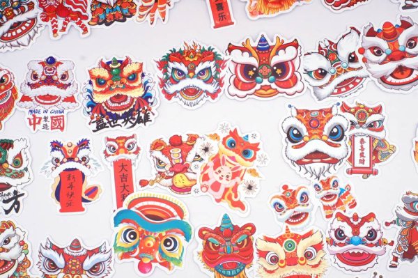 画像2: 獅子舞 ステッカー 50枚入り 277S007 (2)