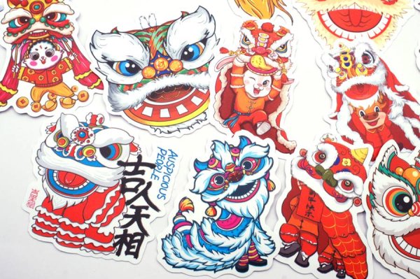 画像8: 獅子舞 ステッカー 50枚入り 277S007 (8)