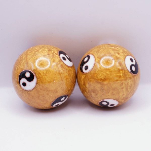 画像2: 七宝健身球・六八卦柄　金色　直径40mm  288KC41 (2)