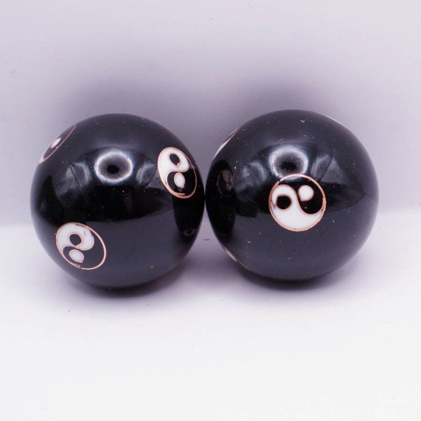 画像2: 七宝健身球・六八卦柄　黒色　直径40mm  288KC41 (2)