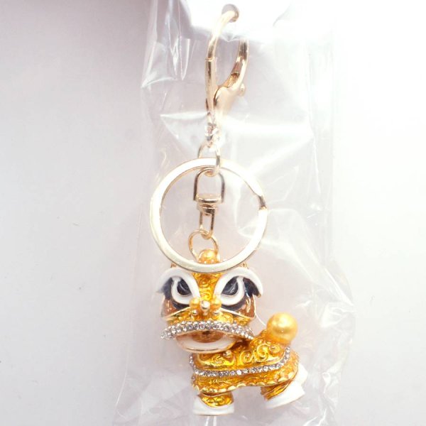画像3: 首振り 獅子舞人形 キーホルダー 金色 245A1 (3)