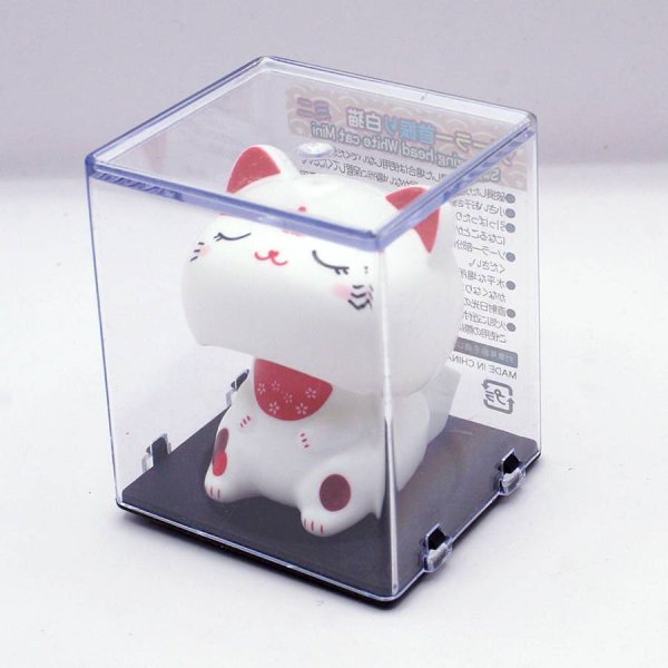 画像3: ソーラー式電池 首ふり 白猫 うなずき猫 小サイズ 目を閉じているタイプ (3)