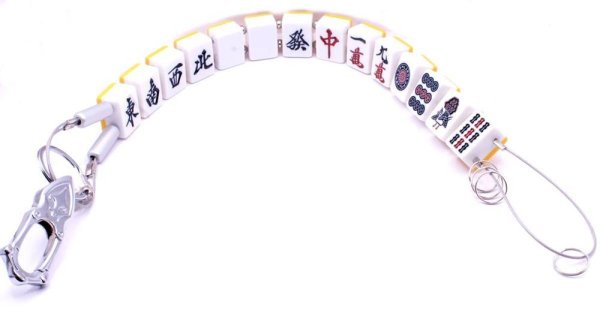 画像1: 役満 麻雀牌 国士無双（こくしむそう）  ワイヤー式 キー ＆ ウォレットチェーン　特大サイズ (1)