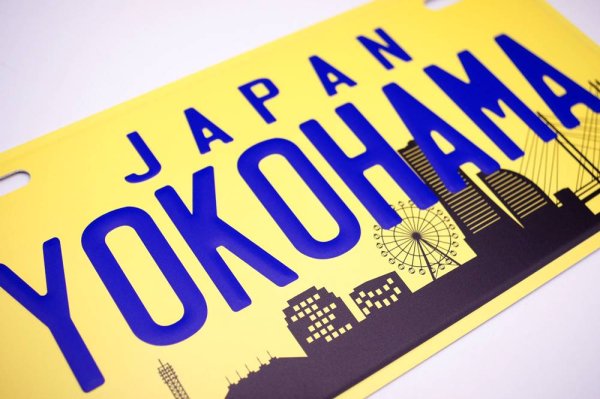 画像3: 横浜ご当地 USAサインプレート JAPAN YOKOHAMA  黄＋紺文字 (3)