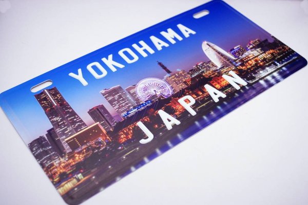 画像2: 横浜ご当地 USAサインプレート みなとみらい・夜景 カラフル＋白文字 (2)