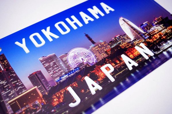 画像3: 横浜ご当地 USAサインプレート みなとみらい・夜景 カラフル＋白文字 (3)