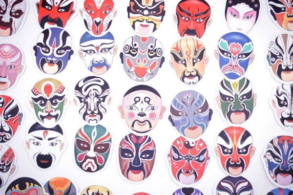 画像2: 京劇面 ステッカー  シール 60枚入り 277S009 (2)