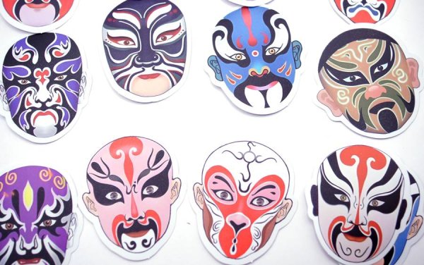画像4: 京劇面 ステッカー  シール 60枚入り 277S009 (4)