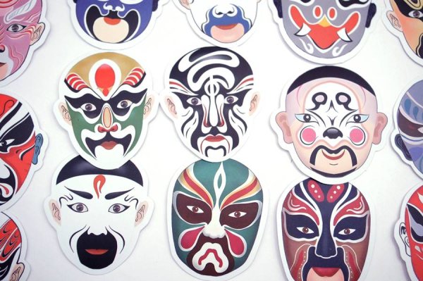 画像6: 京劇面 ステッカー  シール 60枚入り 277S009 (6)