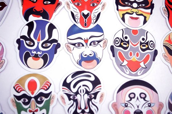 画像7: 京劇面 ステッカー  シール 60枚入り 277S009 (7)