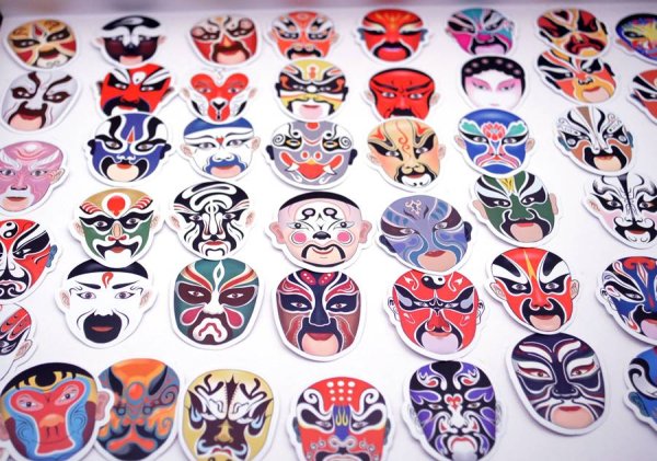画像8: 京劇面 ステッカー  シール 60枚入り 277S009 (8)