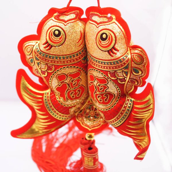 画像1: 吉祥 双魚飾り 15cm 221S02 (1)