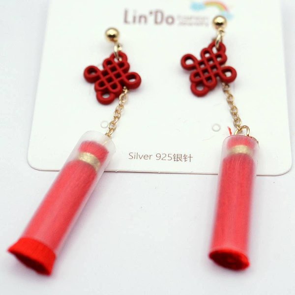 画像2: 吉祥  中華ピアス　如意ピアス　7cm (2)