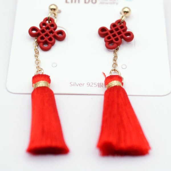 画像3: 吉祥  中華ピアス　如意ピアス　7cm (3)