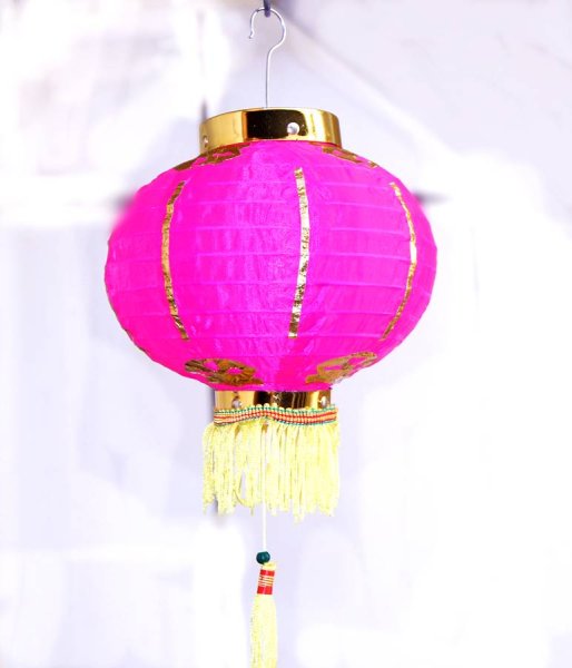 画像7: 布紅提灯 桃色 ランタン 無地 8インチ 2個セット 216C0808 (7)