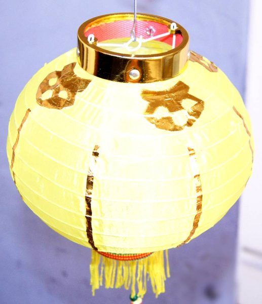 画像8: 布紅提灯 黄色 ランタン 無地 8インチ 2個セット 216C0808 (8)