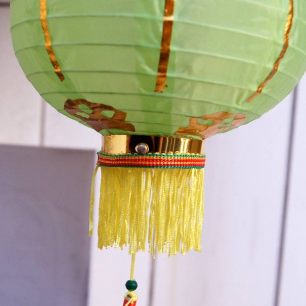 画像5: 布紅提灯 黄色 ランタン 無地 8インチ 2個セット 216C0808 (5)