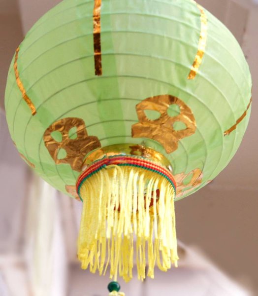 画像6: 布紅提灯 黄色 ランタン 無地 8インチ 2個セット 216C0808 (6)