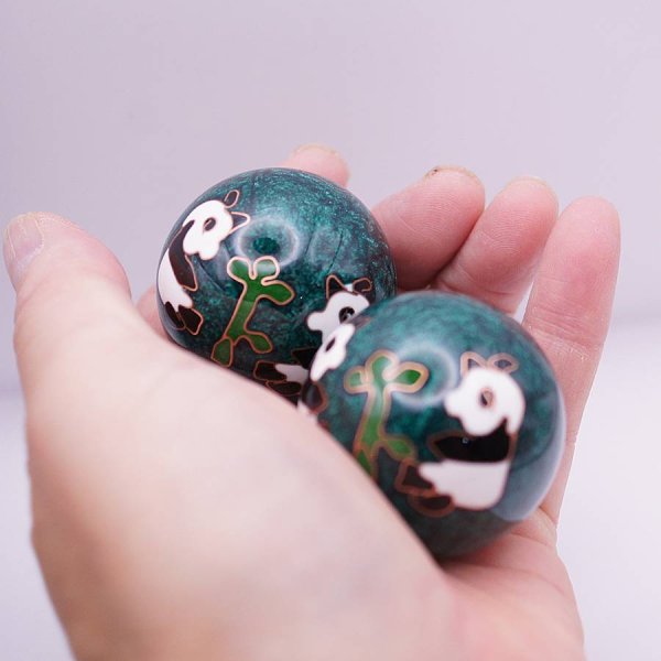 画像2: 七宝健身球・パンダ柄　緑色　直径40ccm (2)