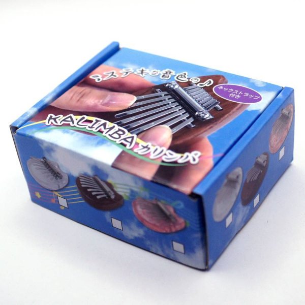 画像8: ウッド製 アフリカの民族楽器 ハート型 ミニ カリンバ ストラップ付き (8)