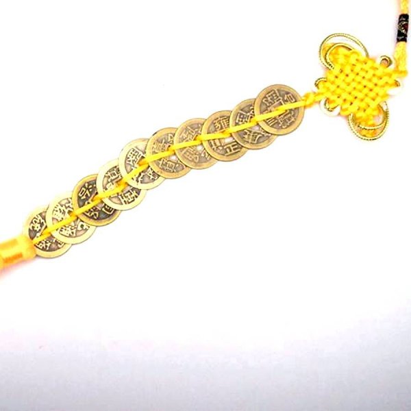 画像2: 中国飾り 十帝古銭 吊るし飾り245011 黄色 (2)