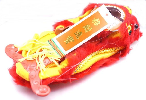 画像1: 中華 獅子舞 操り人形 白色＋黄色 221XL002-ye (1)